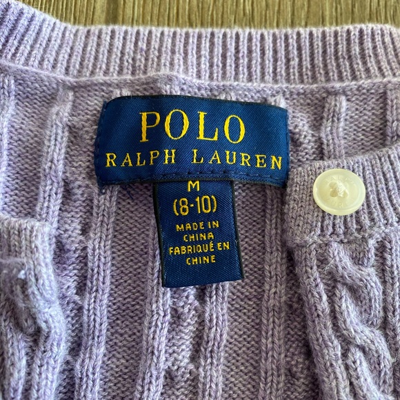 Ralph Lauren Cable Knit Sweater Girls 8-10 - Picture 4 of 5